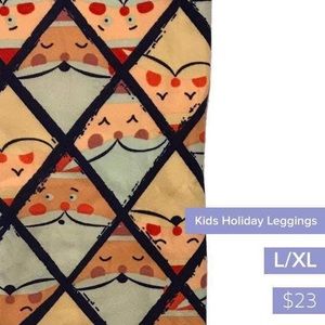 LuLaRoe Kids L/XL Santa Holiday Leggings